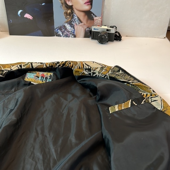 Vintage Atlantic Beach 100% silk tropical and tiger print bomber jacket set - Picture 9 of 14